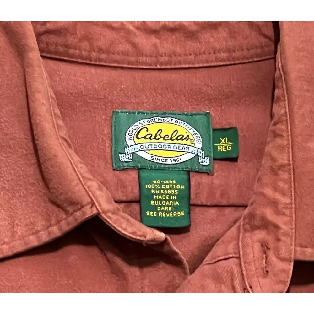 Cabela's Deer Skin Soft Chamois Shirt Jacket Men's XL Heavy Button Up Mauve